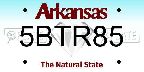 5BTR85 Arkansas License Plate
