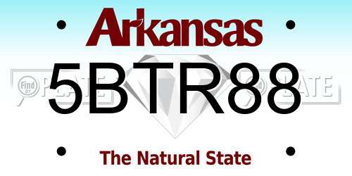 5BTR88 Arkansas License Plate