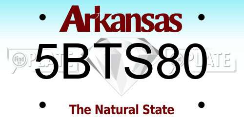 5BTS80 Arkansas License Plate