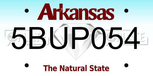 5BUP054 Arkansas License Plate