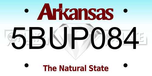 5BUP084 Arkansas License Plate