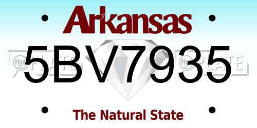 5BV7935 Arkansas License Plate