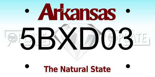 5BXD03 Arkansas License Plate