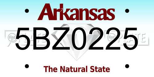 5BZ0225 Arkansas License Plate