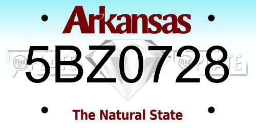 5BZ0728 Arkansas License Plate