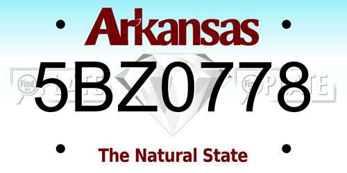 5BZ0778 Arkansas License Plate