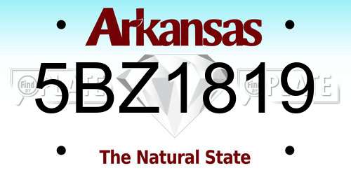 5BZ1819 Arkansas License Plate