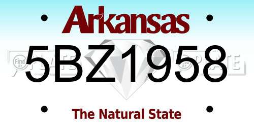 5BZ1958 Arkansas License Plate