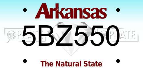 5BZ550 Arkansas License Plate
