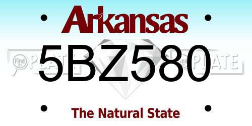 5BZ580 Arkansas License Plate