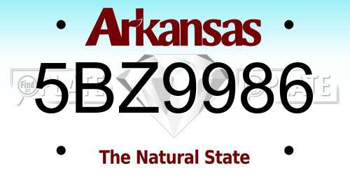 5BZ9986 Arkansas License Plate