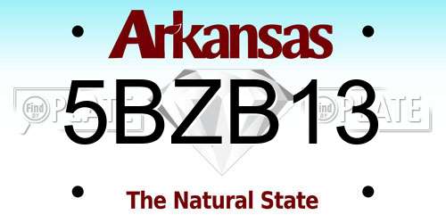 5BZB13 Arkansas License Plate
