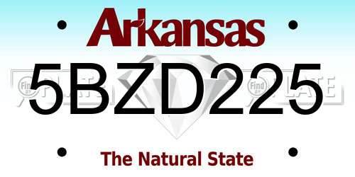 5BZD225 Arkansas License Plate