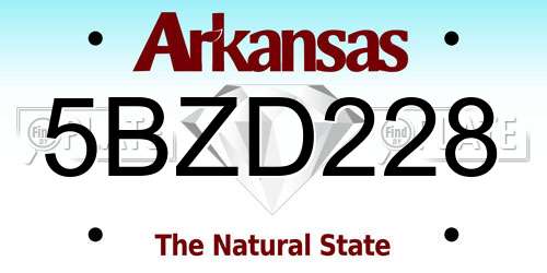 5BZD228 Arkansas License Plate