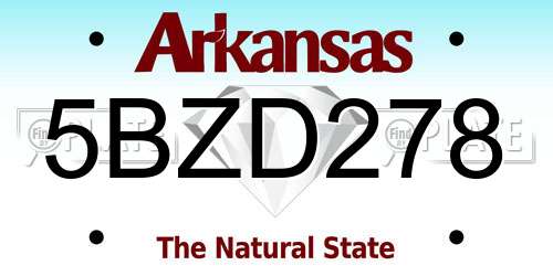 5BZD278 Arkansas License Plate