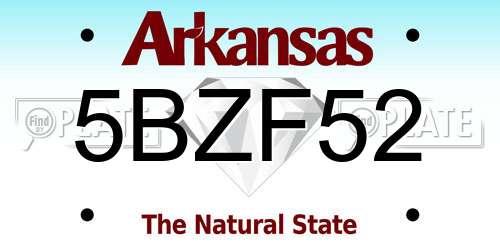 5BZF52 Arkansas License Plate