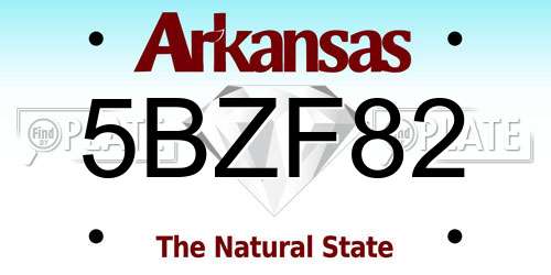 5BZF82 Arkansas License Plate