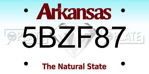 5BZF87 Arkansas License Plate