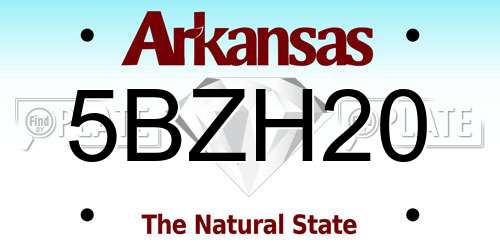 5BZH20 Arkansas License Plate
