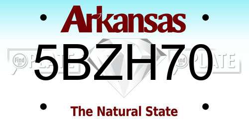 5BZH70 Arkansas License Plate