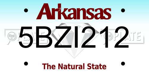 5BZI212 Arkansas License Plate