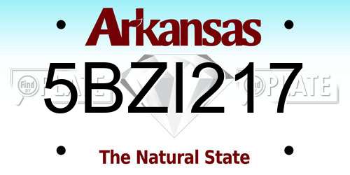 5BZI217 Arkansas License Plate