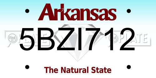 5BZI712 Arkansas License Plate