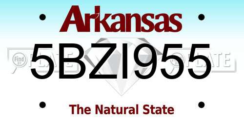 5BZI955 Arkansas License Plate