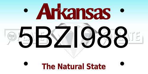 5BZI988 Arkansas License Plate