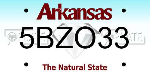 5BZO33 Arkansas License Plate