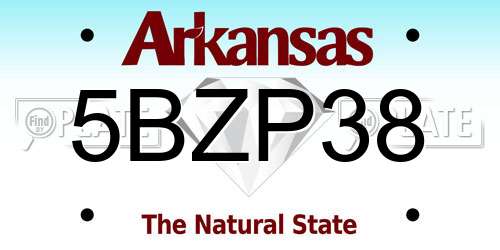 5BZP38 Arkansas License Plate