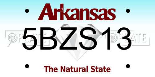 5BZS13 Arkansas License Plate