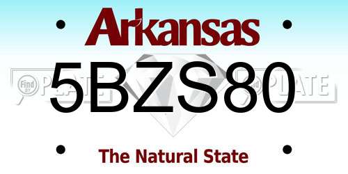 5BZS80 Arkansas License Plate