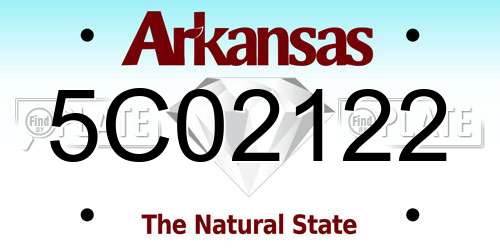5C02122 Arkansas License Plate