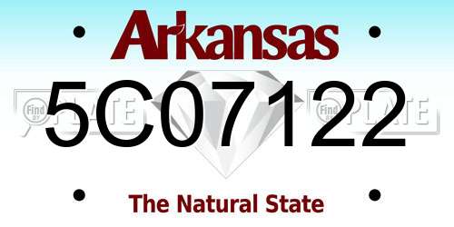 5C07122 Arkansas License Plate