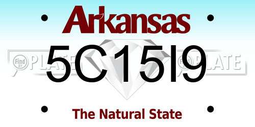 5C15I9 Arkansas License Plate