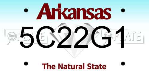 5C22G1 Arkansas License Plate