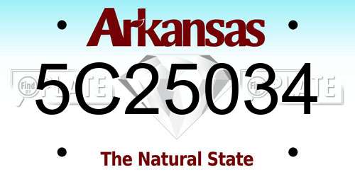 5C25034 Arkansas License Plate