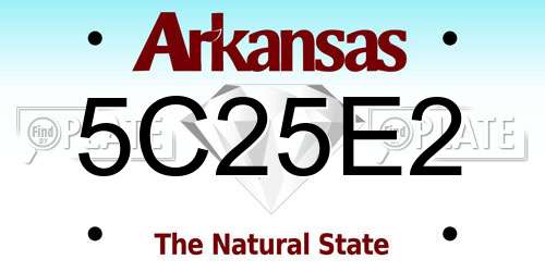 5C25E2 Arkansas License Plate