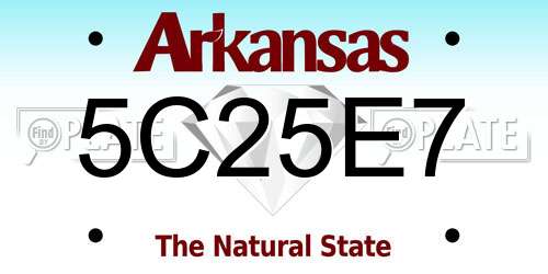 5C25E7 Arkansas License Plate