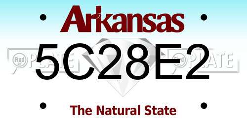 5C28E2 Arkansas License Plate