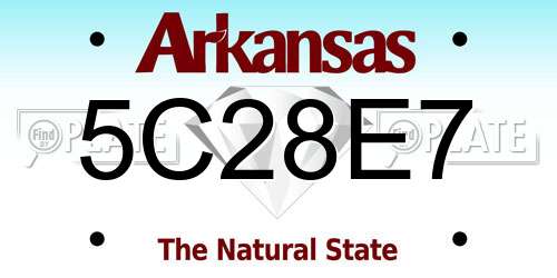 5C28E7 Arkansas License Plate