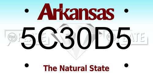 5C30D5 Arkansas License Plate