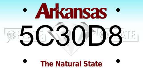 5C30D8 Arkansas License Plate