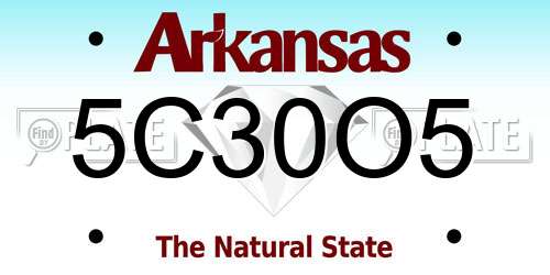 5C30O5 Arkansas License Plate