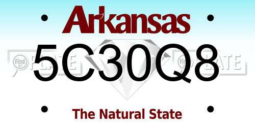 5C30Q8 Arkansas License Plate