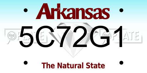 5C72G1 Arkansas License Plate