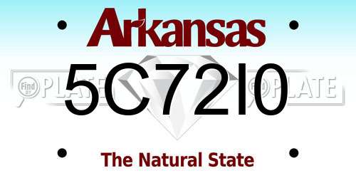 5C72I0 Arkansas License Plate