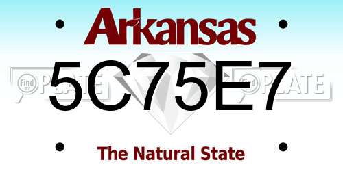 5C75E7 Arkansas License Plate