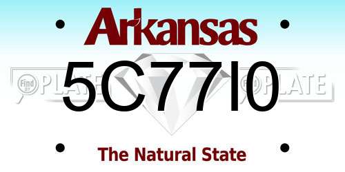 5C77I0 Arkansas License Plate